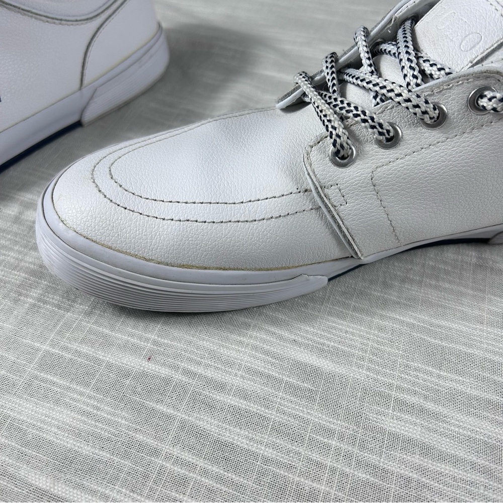 **SOLD**Polo Ralph Lauren Faxon Low White Genuine Leather lace up Mens shoes - Picture 14 of 16